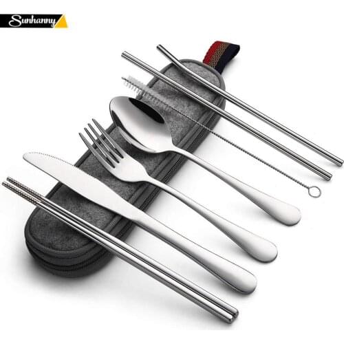 Stainless Steel Cutlery Set Portable Cutlery Set Travel Camping Cutlery Set