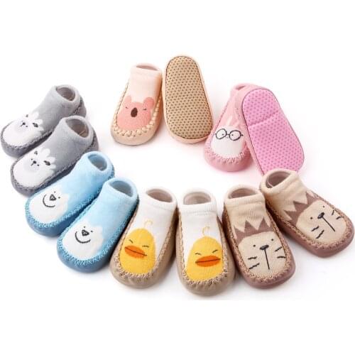 New Baby Socks With Rubber Soles Animal Pattern Infant Foot Sock For Newborn Spring Kid Floor Socks Shoes Anti-Slip Soft Sole