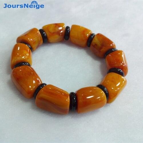 Wholesale Dark Yellow Ore Bright Natural Stone Bracelets Lucky for Women Men Single lap Hand String Simple Style Jewelry