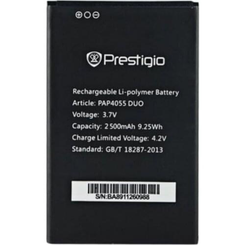 Original size replacement battery 2500mah 3.7v Battery For Prestigio MultiPhone PAP4055 DUO Smartphone batteries