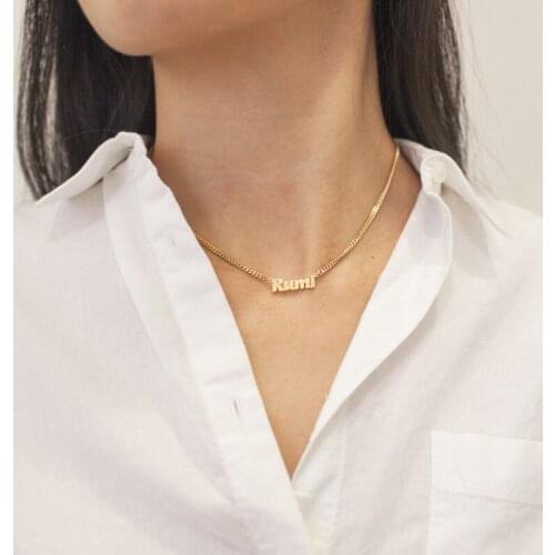 Custom Name Necklace -Custom Name Necklace with Bold Curb Chain - Personalized Name Necklace - Birthday Gift Graduation Gift