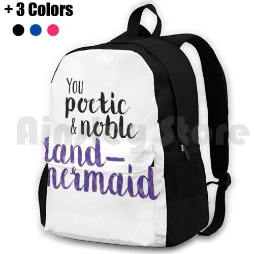 Poetic And Noble Land-Mermaid Outdoor Hiking Backpack Waterproof Camping Travel Mermaid Land Mermaid Leslie Knope Leslie Knope