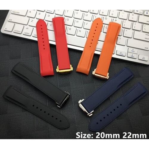 Curved End 20mm 22mm Rubber Silicone Watch Bands For Omega strap Seamaster Ocean 232 007 Buckle Brand Watchband Sports tools