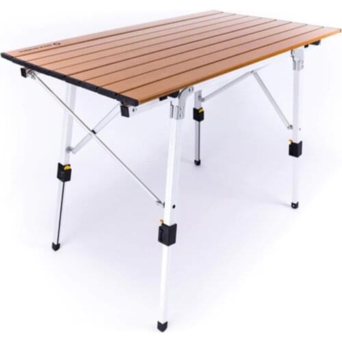 Outdoor Table Folding Silver Imitation Wood Portable Camping Hiking Photogenic Adjustable Picnic Foldable AL Ultralight Desk