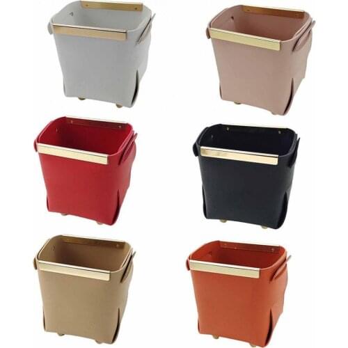 Collapsible Storage Box Faux Leather Word Pattern Remote Control Sundries Basket Organization Home Accessory