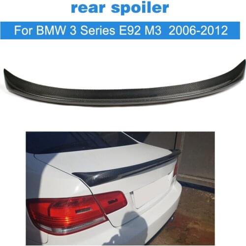 Carbon Fiber Rear Trunk Spoiler For BMW 3 Series E92 Coupe M3 M Sport 2Door 2006-2012 Car Rear Boot Wing Lip FRP Unpainted
