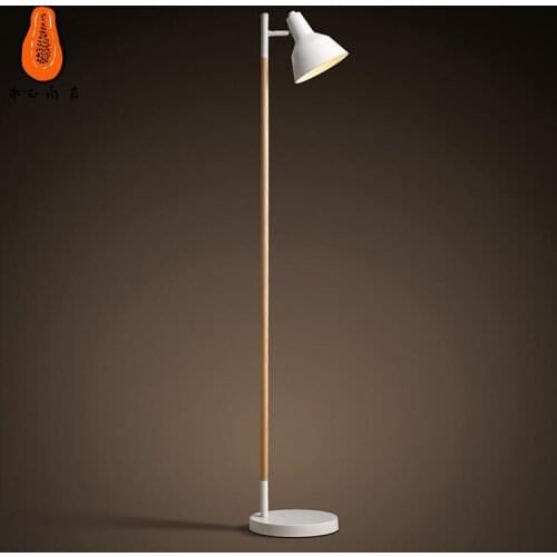 Bedroom vertical fishing lights Nordic solid wood floor lamp simple modern Japanese living room study bedroom MZ4
