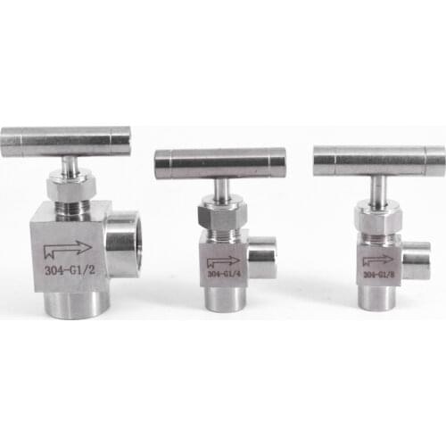 1/8" 1/4" 3/8" 1/2" BSP Female Angle Needle Valve Crane 915 PSI 304 Stainless Flow Control With One-Shape Handle