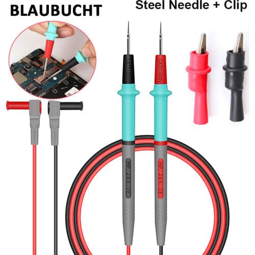 Universal Silicone Probe Test Leads Kit 1000V 20A Multimeter Steel Tip Tester Test Pen Banana Plug To Test Alligator Clip 1Set