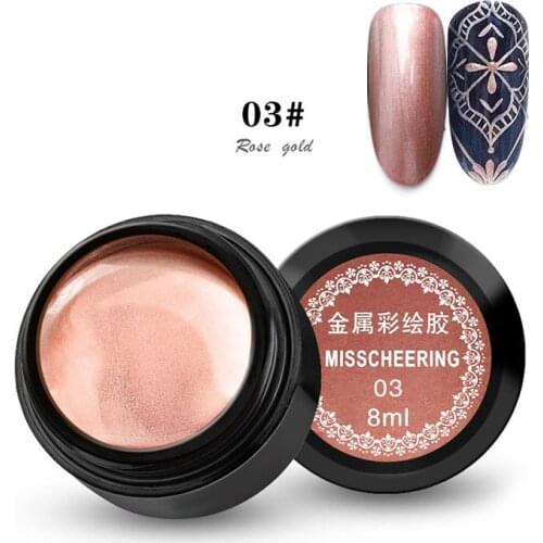 1 Pcs Metallic Nail Art UV Gel Mirror Outline Gel Polish LED Shining Tips can CSV