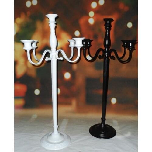 10pcs ) 80cm )Five Arms Gold Silver white Tall Candle Holder Candelabra For Wedding Table Centerpieces Decoration