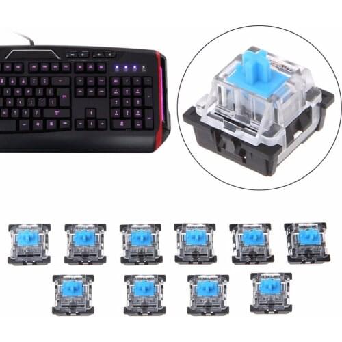 10Pcs 3 Pin KeyCaps Mechanical Keyboard Switch Blue for Cherry MX Switches Keyboard Replacement Tester Kit New Arrivals