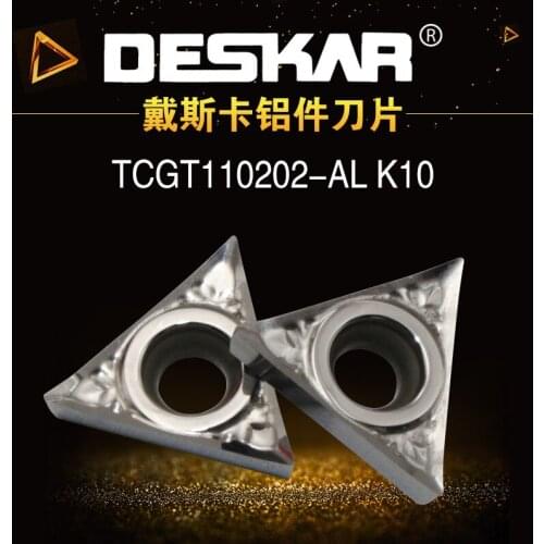10pcs TCGT110202-AL K10/TCGT110204-AL K10 carbide inserts, to cut Aluminium and copper, DESKAR brand