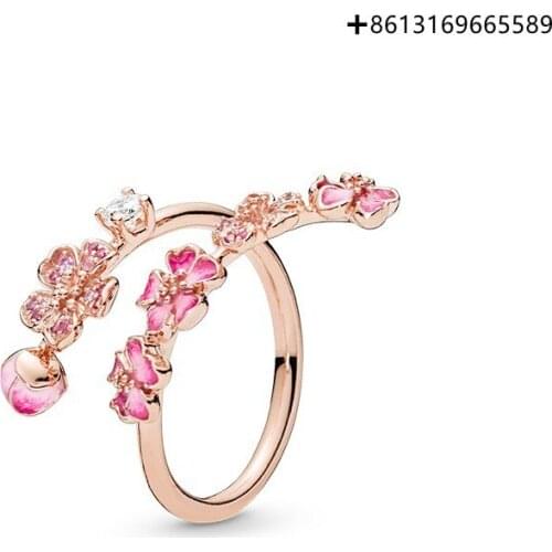 100% 925 Sterling Silver Original Engraved Long Peach Series Ring Factory Direct Batch Free