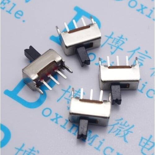 100Pcs/Lot Ss12D07 Two Toggle Switch 5 Feet 1P2T 2 Vertical Toggle Handle, Default 4Mm