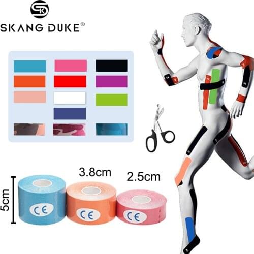 1pc5M Kinesiology Tape Muscle Bandage Roll Cotton Elastic Knee Tape Kinesiology Waterproof Pain Care Running Fitness Gym Sticker