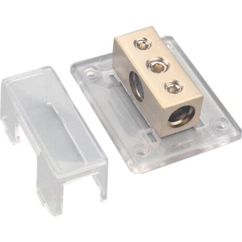 2-Way Car Audio Solar Amp Power/Ground Cable Splitter Distribution Block 1/0Ga Auto Parts for RV