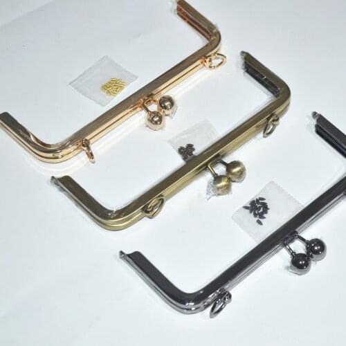 20.5cm square Big bead purse frame Screw no hole DIY coin purse Kiss lock bag accessories 3pcs/lot