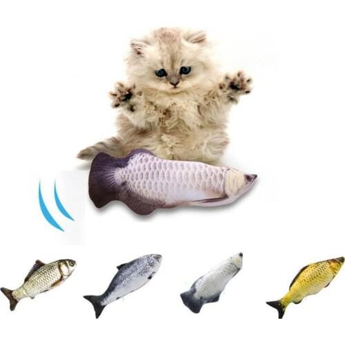 30CM Electronic Cat Toy Fish USB Electric Charging Simulation Dancing Jumping Moving Floppy Fish Cat Toy For Cats Toys Supplies