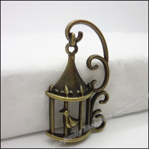 40s Vintage Charms Bird Pendant Antique bronze Fit Bracelets Necklace DIY Metal Jewelry Making