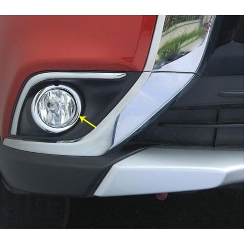 Car Front Fog Light Lamp Detector Frame Stick Styling ABS Chrome Trim Parts 2pcs For Mitsubishi Outlander 2016 2017 2018 2019