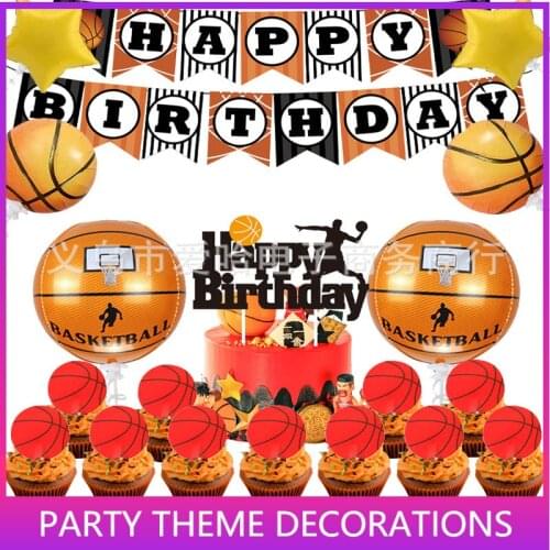 Basketball Party Decorations Birthday Party Supplies HAPPY BIRTHDAY Banner Toppers Cake Topper Birthday Decorations for Kids
