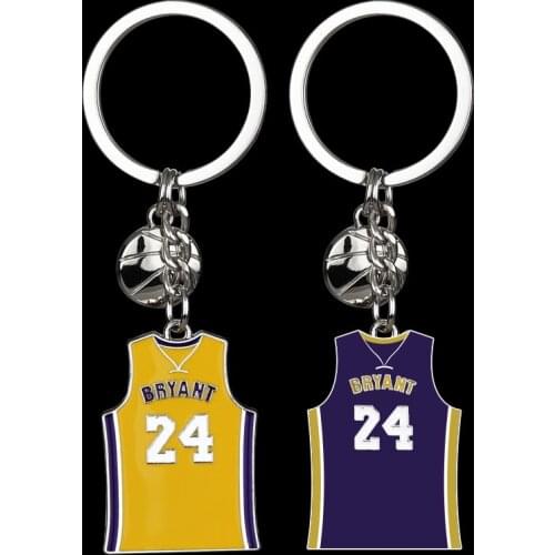 FREE SHIPPING BY DHL 100pcs/lot Metal Kobe Basketball Jersey Keychains Basketball Keyrings Memorial Gifts