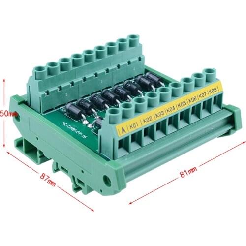 DIN Rail Mount 3 Amp 1000V Common Cathode 16 Diode Network Module, 1N5408.3A 1000V