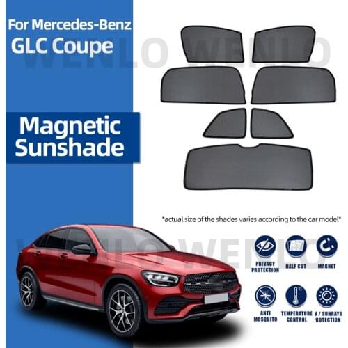 For Mercedes Benz GLC Coupe Sun Visor Privacy Protection Mesh Car Removable Sunshades Window Curtains Polyester Magnetic Nets