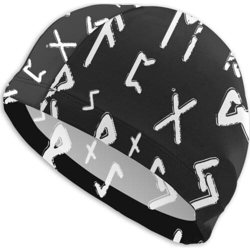 Mens Viking Swimming Cap Viking Runes Elder Futhark Design Vikings Bath Caps Swimwear For Swim Pools
