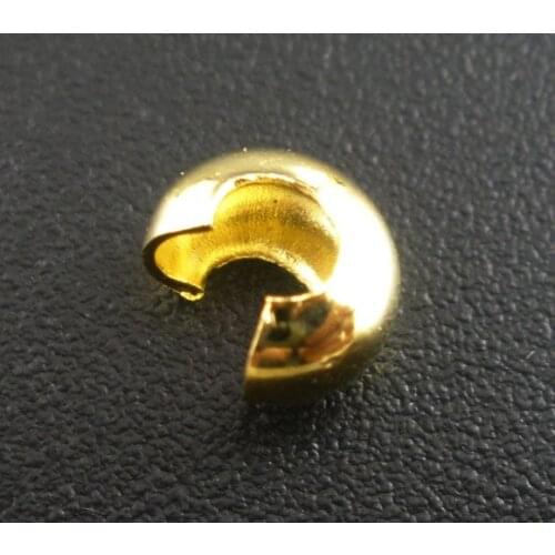 DoreenBeads 200PCs Gold color Crimp Beads Covers 6mm x5.5mm( 2/8" x 2/8")