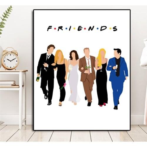 Friends Tv Show Poster Chracters Cartoon Pictures Wall Art Canvas Painting Print Minimalist Logo Bedroom Modern Home Decor