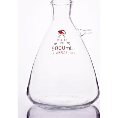 Filtering flask with side tubulature,Capacity 5000ml,Triangle flask with tubules,Filter Erlenmeyer bottle