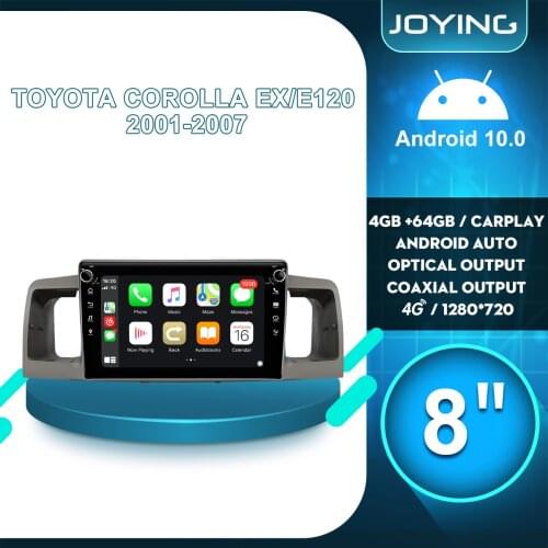 Joying Head Unit Android Radio Stereo 8” Car Audio Central Multimedia Player For Toyota Corolla EX/E120 2001-2007 Built-In DSP