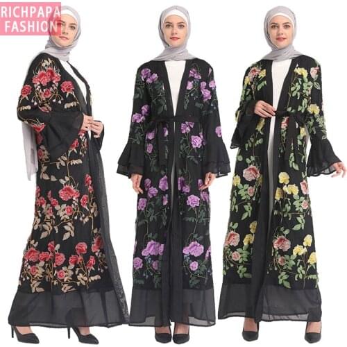 Kaftan Dubai Abaya Kimono Cardigan Femme Turkey Hijab Muslim Dress Abayas For Women Robe Musulman De Mode Caftan Islam Clothing
