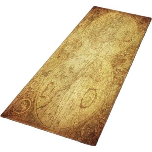 Vintage Style Nautical Map Kitchen Carpet Entrance Doormat Hallway Living Room Ancient Script Decoration Rug Non-Slip Bath Mat