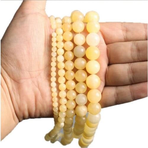 Round Yellow Topea Loose Spacer Beads for Jewelry Making Accessories