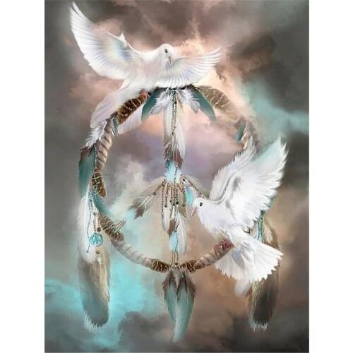 Dreamcatcher Wolf DIY Embroidery Cross Stitch 11CT Kits Craft Needlework Set Cotton Thread Printed Canvas Home Room