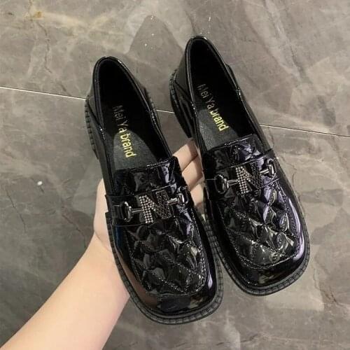 British Style Small Leather Shoes Womens 2021 Spring and Autumn New Korean Two Wear Japanese Fashion Students' Flat Sole Shoes