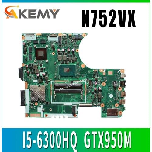 N752VX With I5-6300HQ CPU GTX950M motherboard REV2.0 for ASUS N752V N752VX laptop mainboard Tested Working test 100% ok