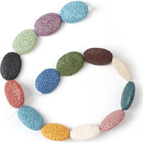 Natural Volcanic Lava Stone Oval Beads For Jewelry Making DIY Jewelry Accessorries Bead For Bracelet Necklace Design Beads