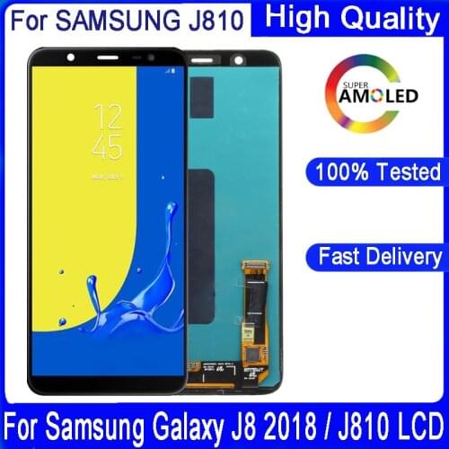 For SAMSUNG Galaxy J8 2018 J810 J810F SM-J810F J810G J810Y Original 6.0"Super AMOLED Display Touch Screen Assembly Replacement
