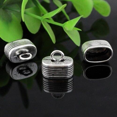 Fit 12x7mm Cord Crimp End Caps Buckle Tips for Necklace Bracelet Cord Connectors Clasp,DIY Accessories 13x15mm 50pcs/lot K04195