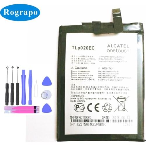 New 2000mAh TLp020EC Replacement Battery For Alcatel One Touch POP UP 6044D Mobile Phone Batterie Batterij Bateria
