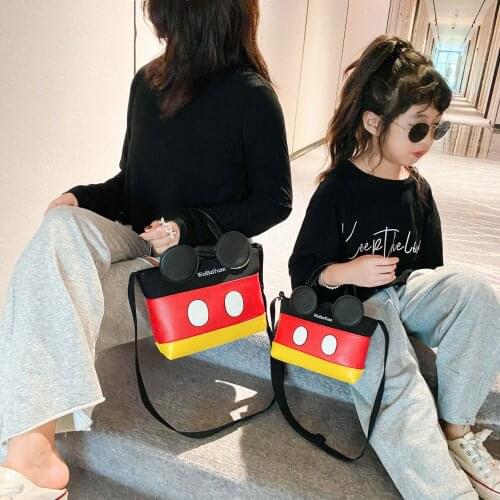 Disney Mickey Mouse cartoon cute childrens parent-child handbag womens shoulder messenger bag phone coin bag