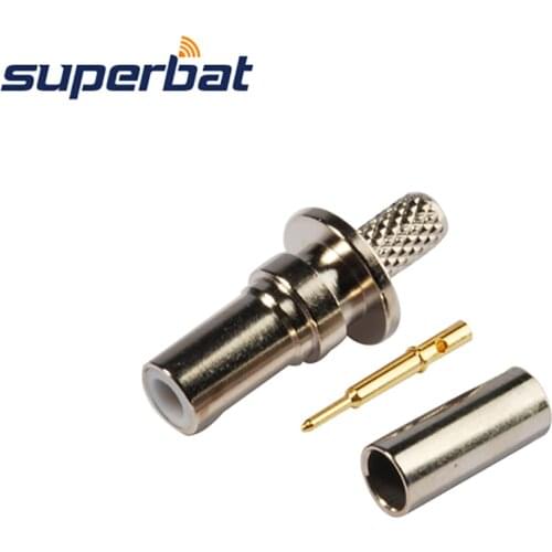 Superbat 50 Ohm SMB Jack Coaxial Connector Cable Mount Straight Crimp for RG316 RG174 LMR100 Cable Fakra Adapter