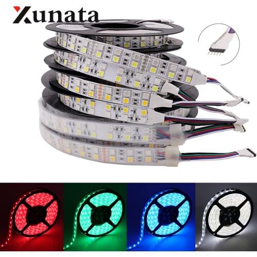 DC12V 5050 LED Strip Lamp 120Leds/M 5M/lot IP68 Silicone Tube Waterproof Double Row RGBW RGBWW Flexible Tape LED Light Strip