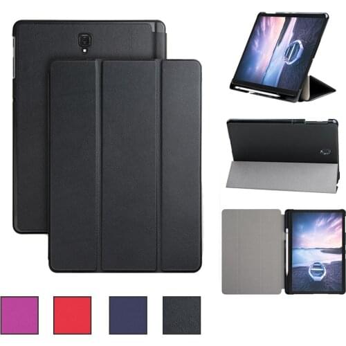 Slim Folio Case Cover For Samsung Galaxy Tab S4 10.5 inch 2018 Wake/Sleep Slim Case Cover w/Pen Holder High Quality Shockproof