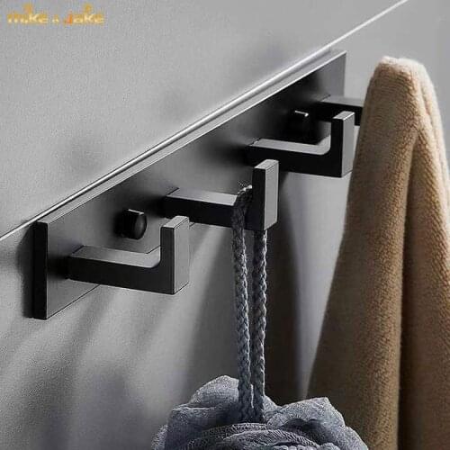 Thickened toilet towel hook hanging clothes hook wall hanging black bathroom hanging bath towel clothes hook wall robe hook