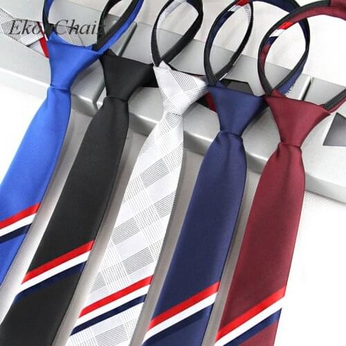5cm Narrow Neutral Fashion Zippered Necktie Stripe Twill Woven Leisure Zipper Ties Students Performance Party Stripling Gravata
